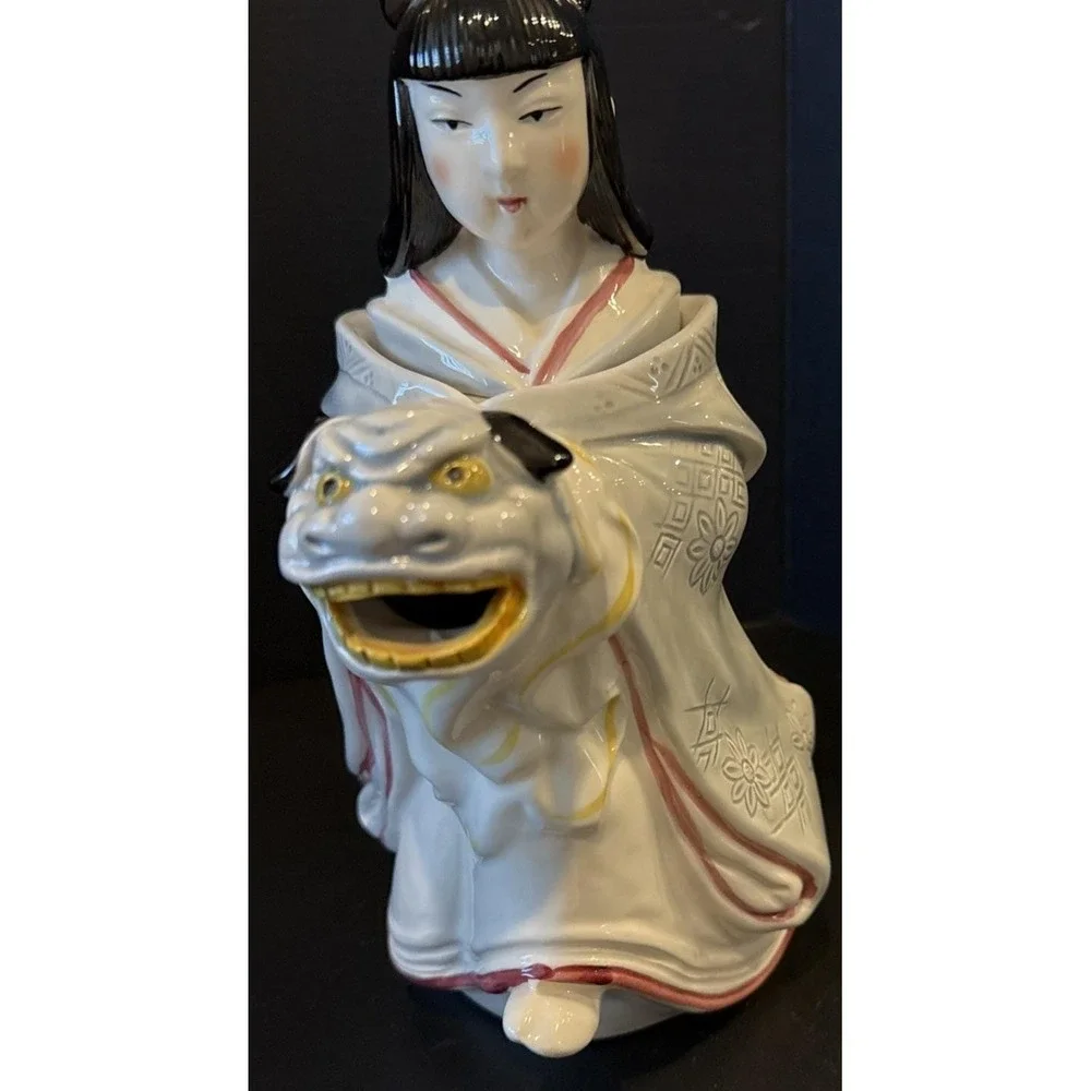 Kabuki TasteSetter Sigma Geisha Figural Teapot‎ Foo Dog Japan